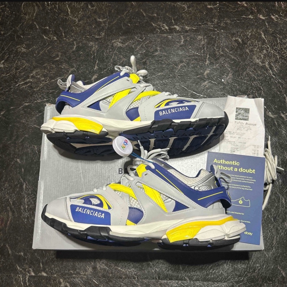 Balenciaga Track Sz 10 - Gray, Blue, Yellow